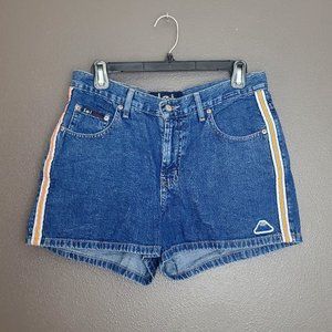 Vintage l.e.i. Brand Orange & White Side Striped Denim Jean Shorts